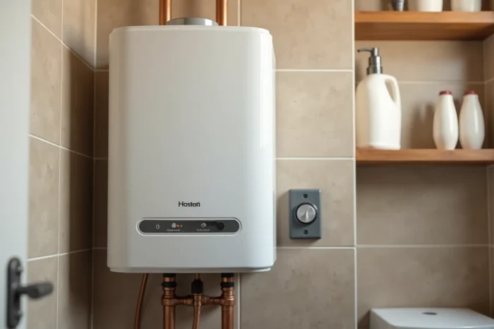 Chauffe-eau électrique connecté à un disjoncteur 16A dans une salle de bains résidentielle